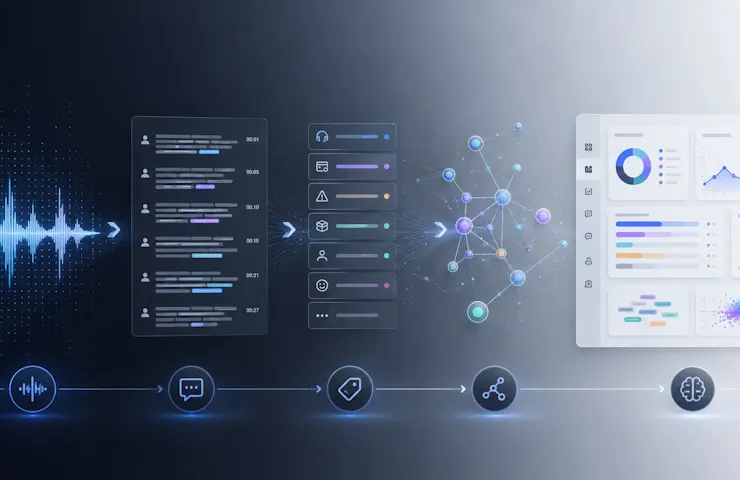Схема обработки телефонного разговора в системе речевой аналитики